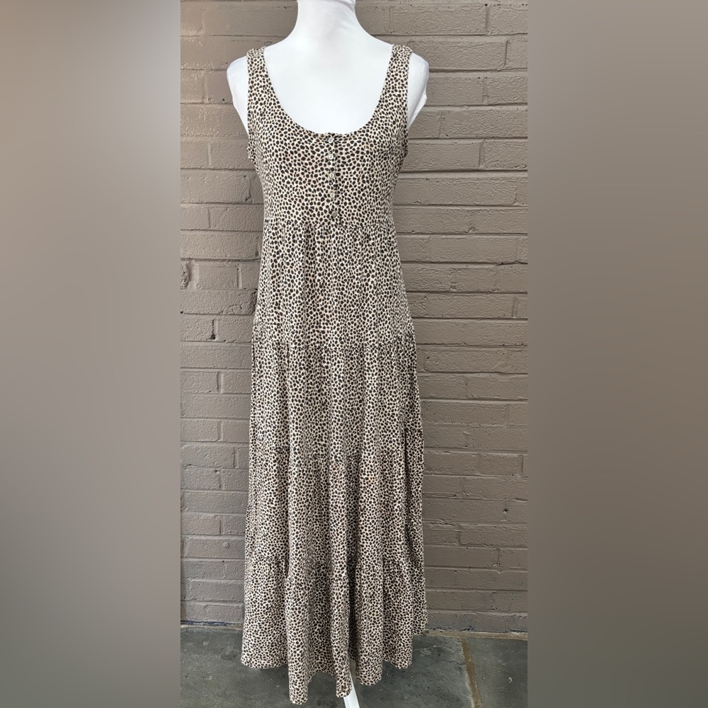H&M animal print tiered cotton dress M